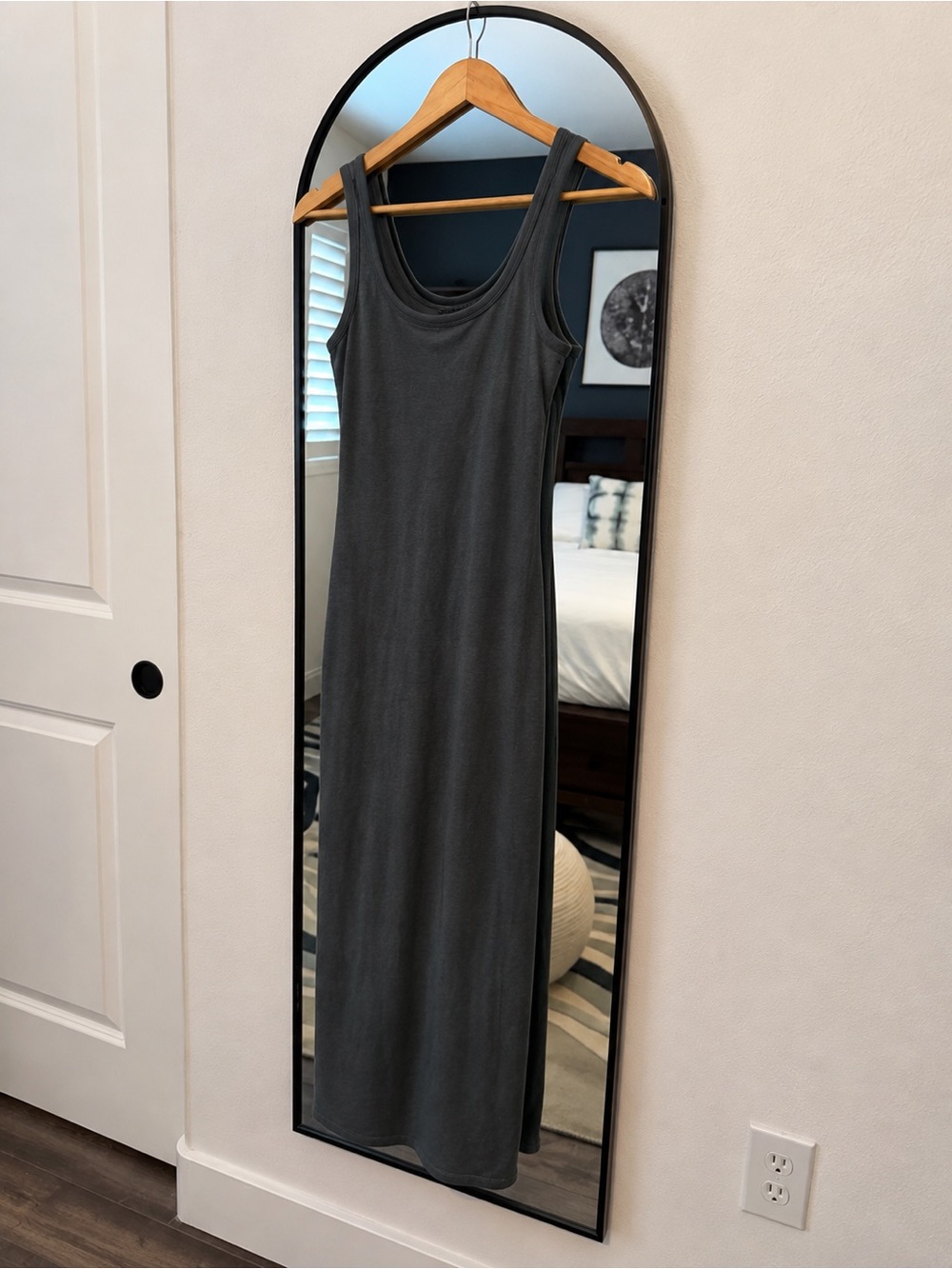 Vuori Women's Scoop Neck Ribbed Midi Tank Dress - Teal - Picture 2 of 4